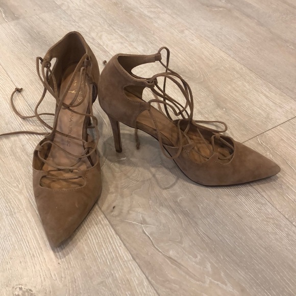 Banana Republic lace-up suede heels - Picture 3 of 7